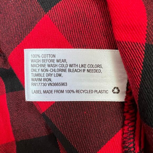 Cat & Jack Girls Dress 4T Red Black Buffalo Plaid Long Sleeve Ruffle Cotton New - Picture 6 of 6